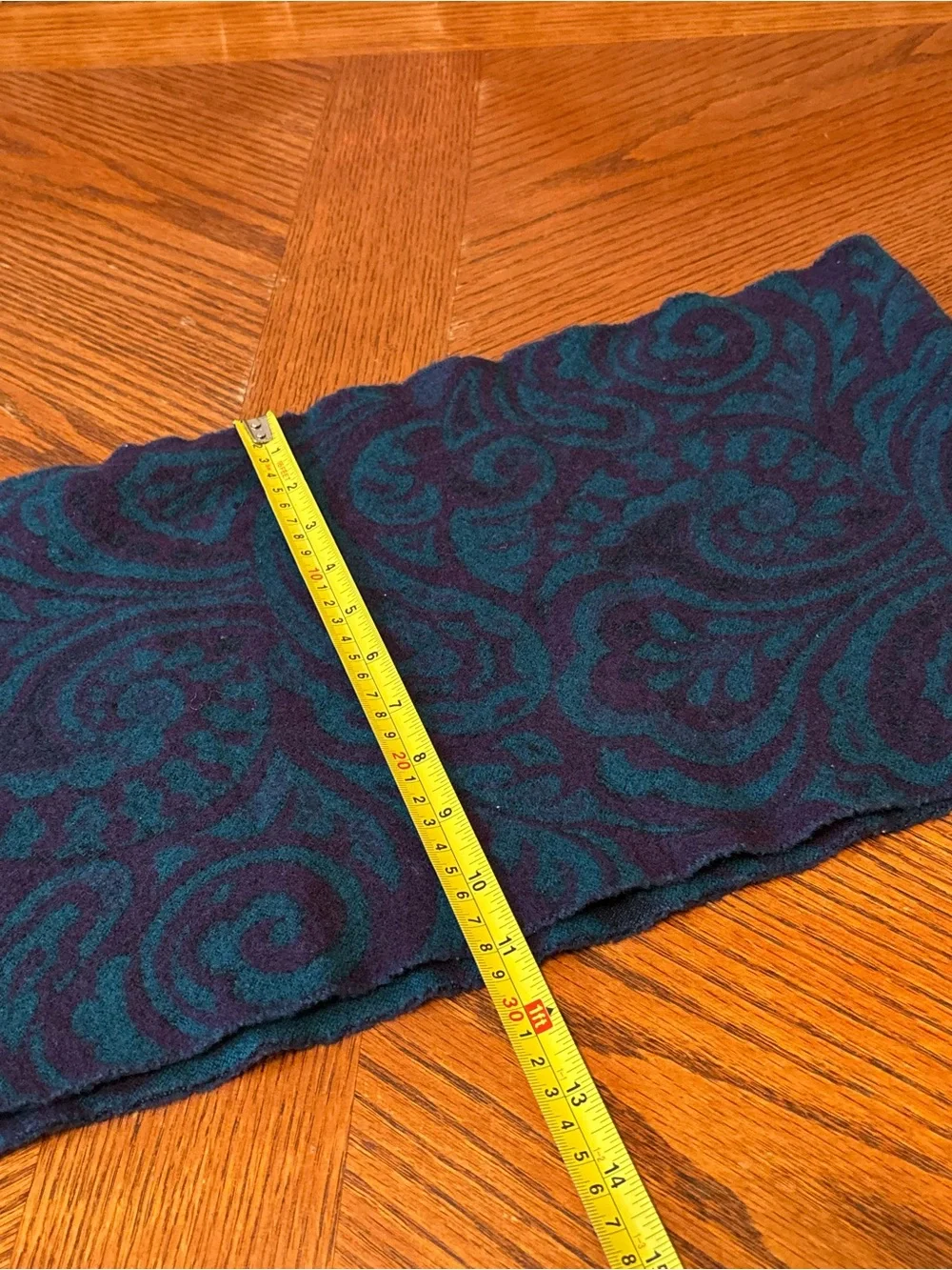 Men's Paisley Wool Blend Scarf - Teal & Black